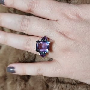 6ct bi color flourite ring